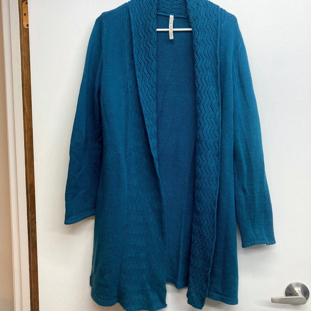 Soft Leo and Nicole open-front cardigan, teal, size M